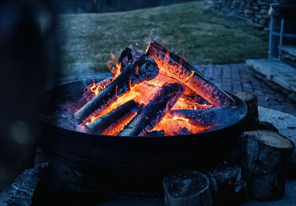 Fire pit at night