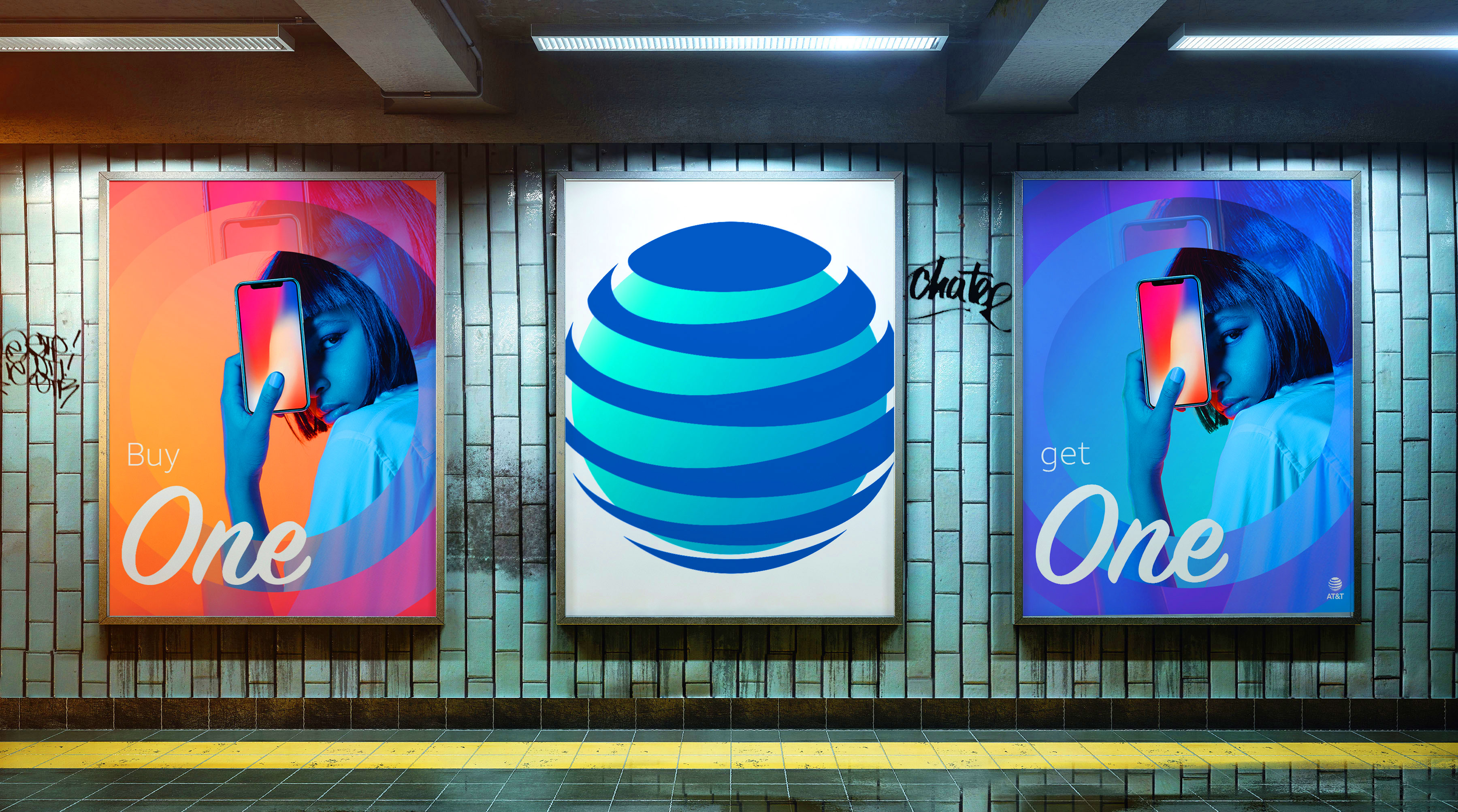 AT&T subway poster mockup