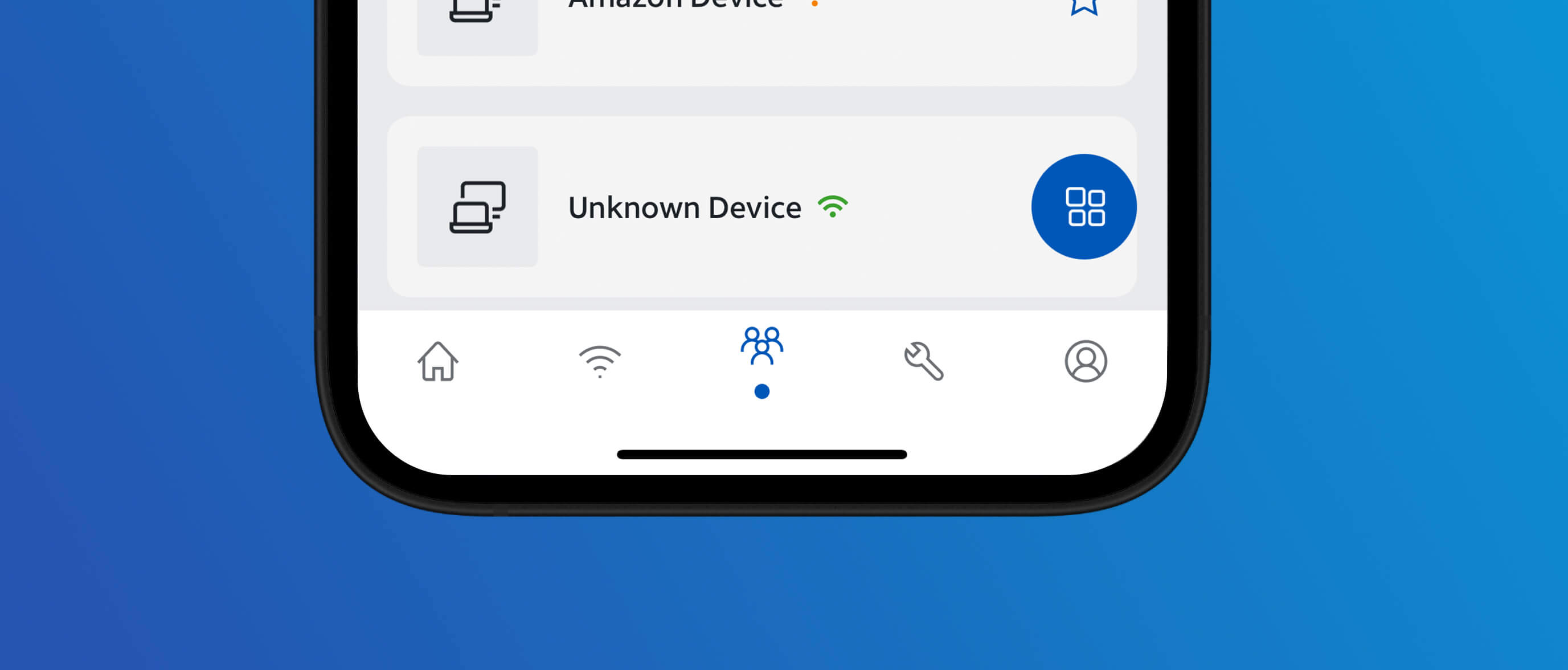 App navigation icons, devices tab