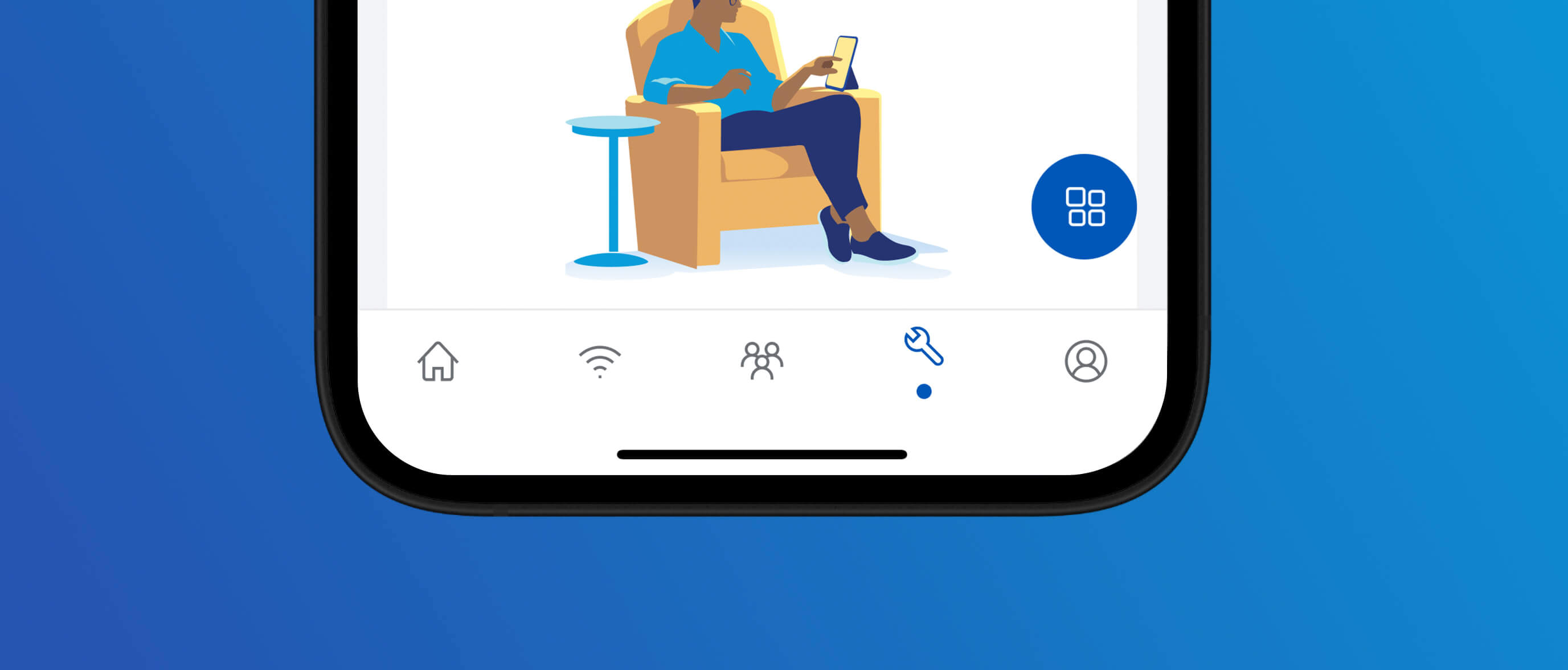 App navigation icons, tools tab