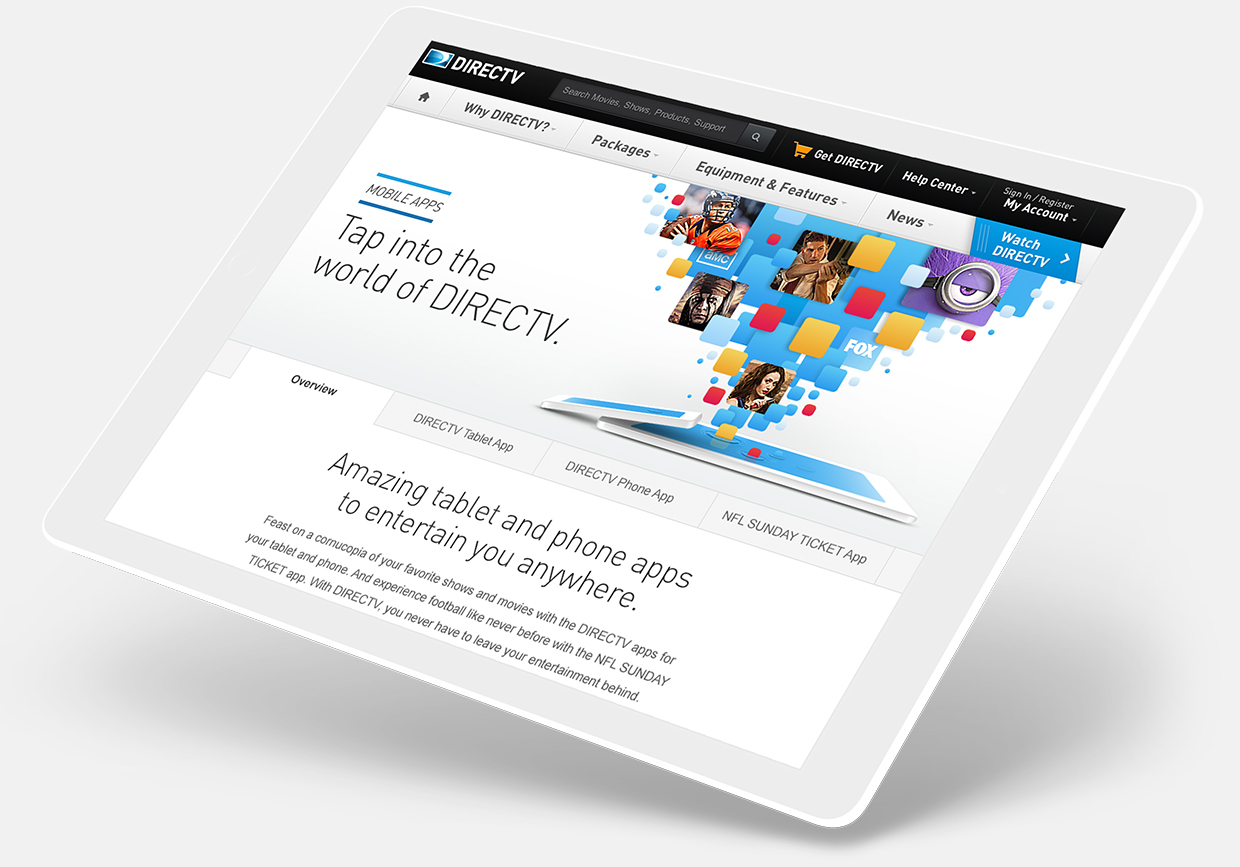 DIRECTV.com redesigned pages 1