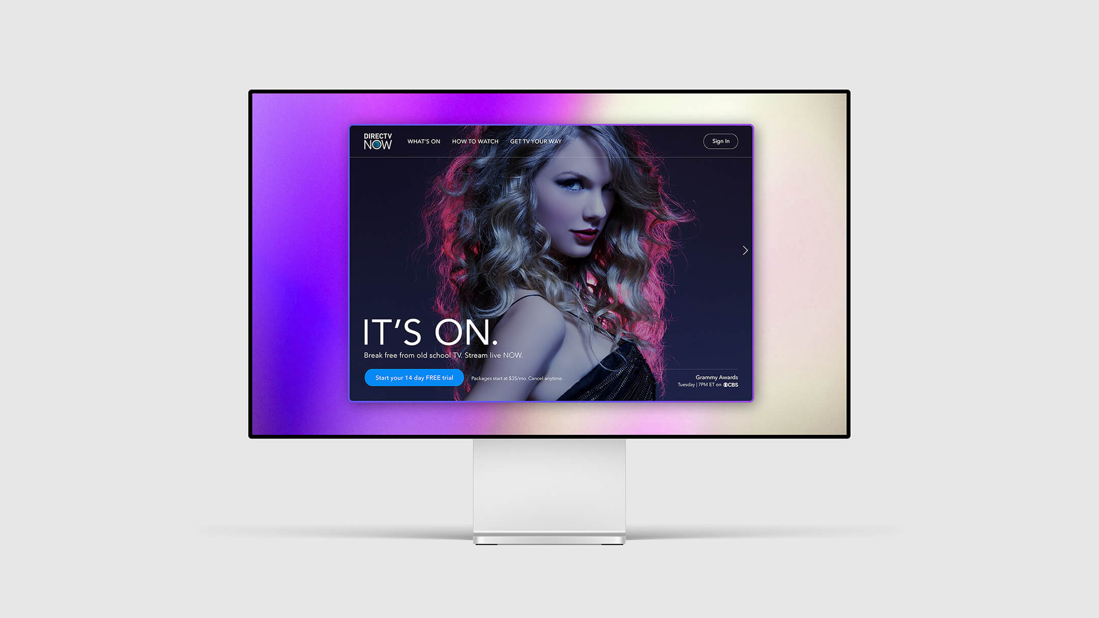 DIRECTV NOW responsive marketing site