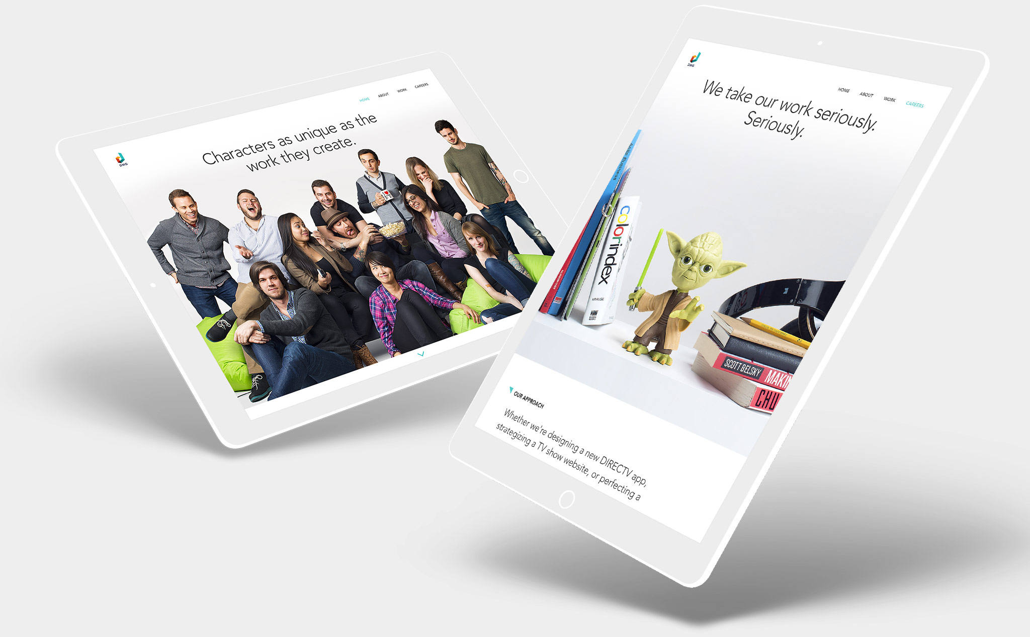 DMG website on dual tablets
