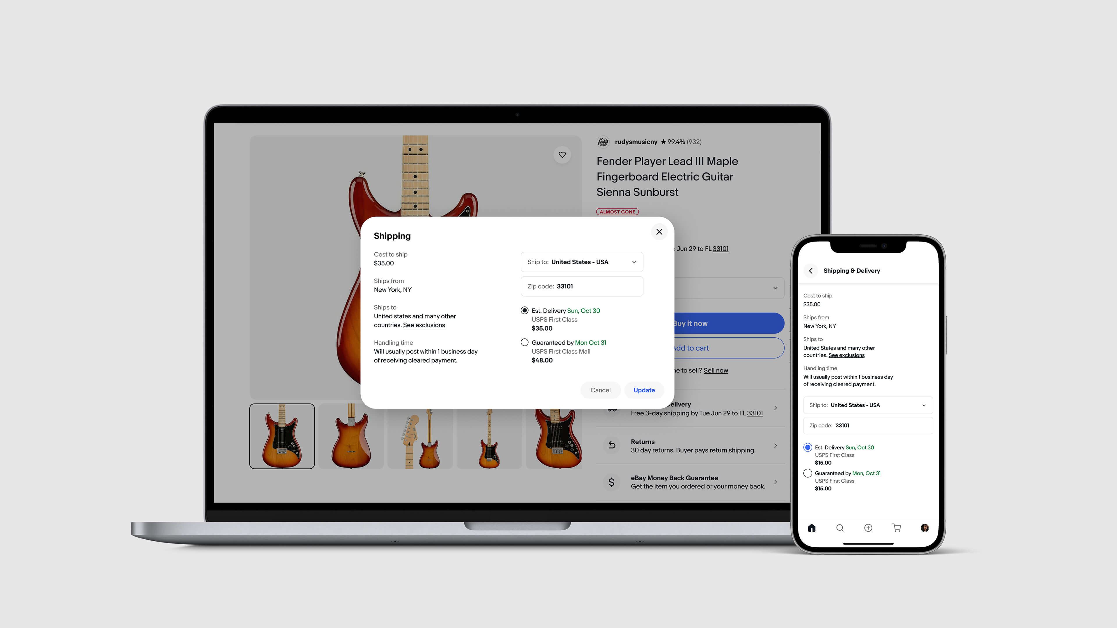Modal overlays for policy details