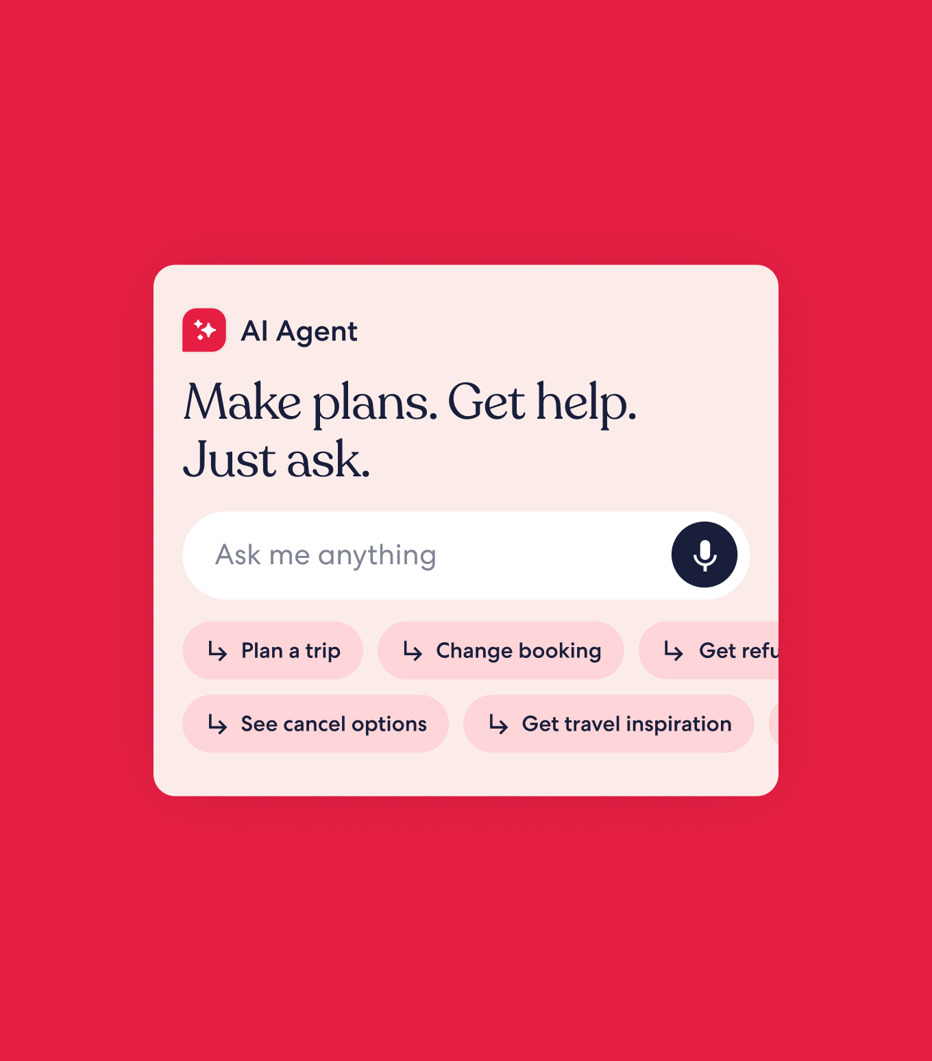 AI Agent prompt to make plans and get help, with suggested actions