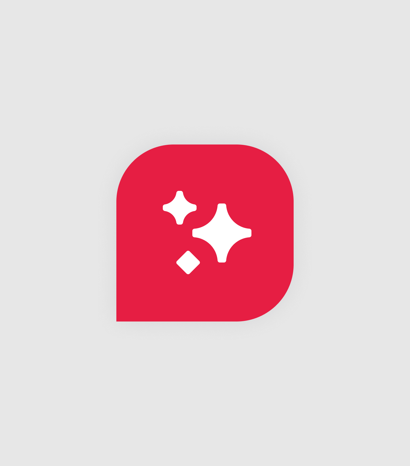 AI Agent mark, a rounded square with sparkles