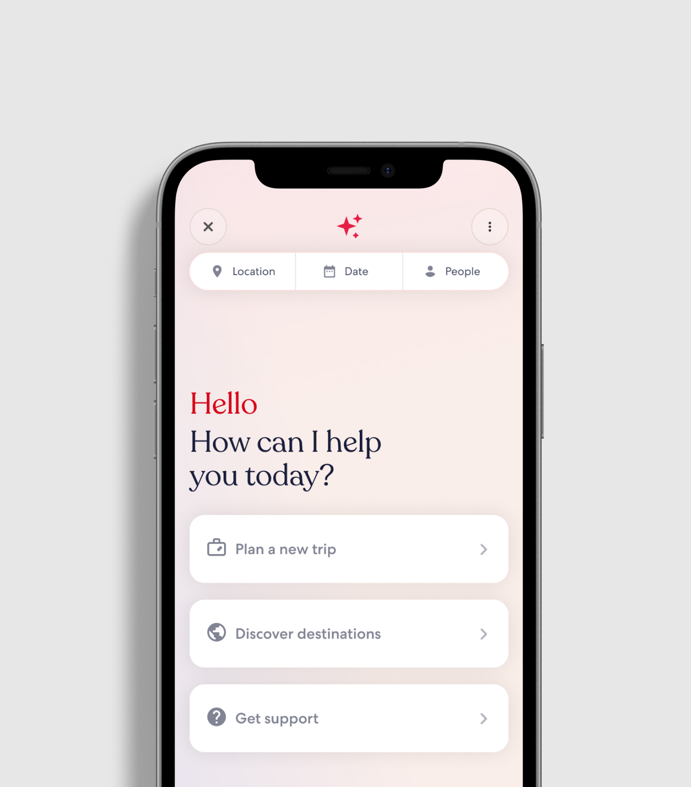 AI Agent greeting on a phone: Hello, how can I help you today?