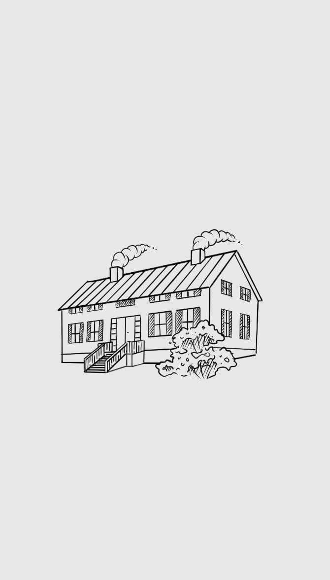 Invitation suite illustration of the house