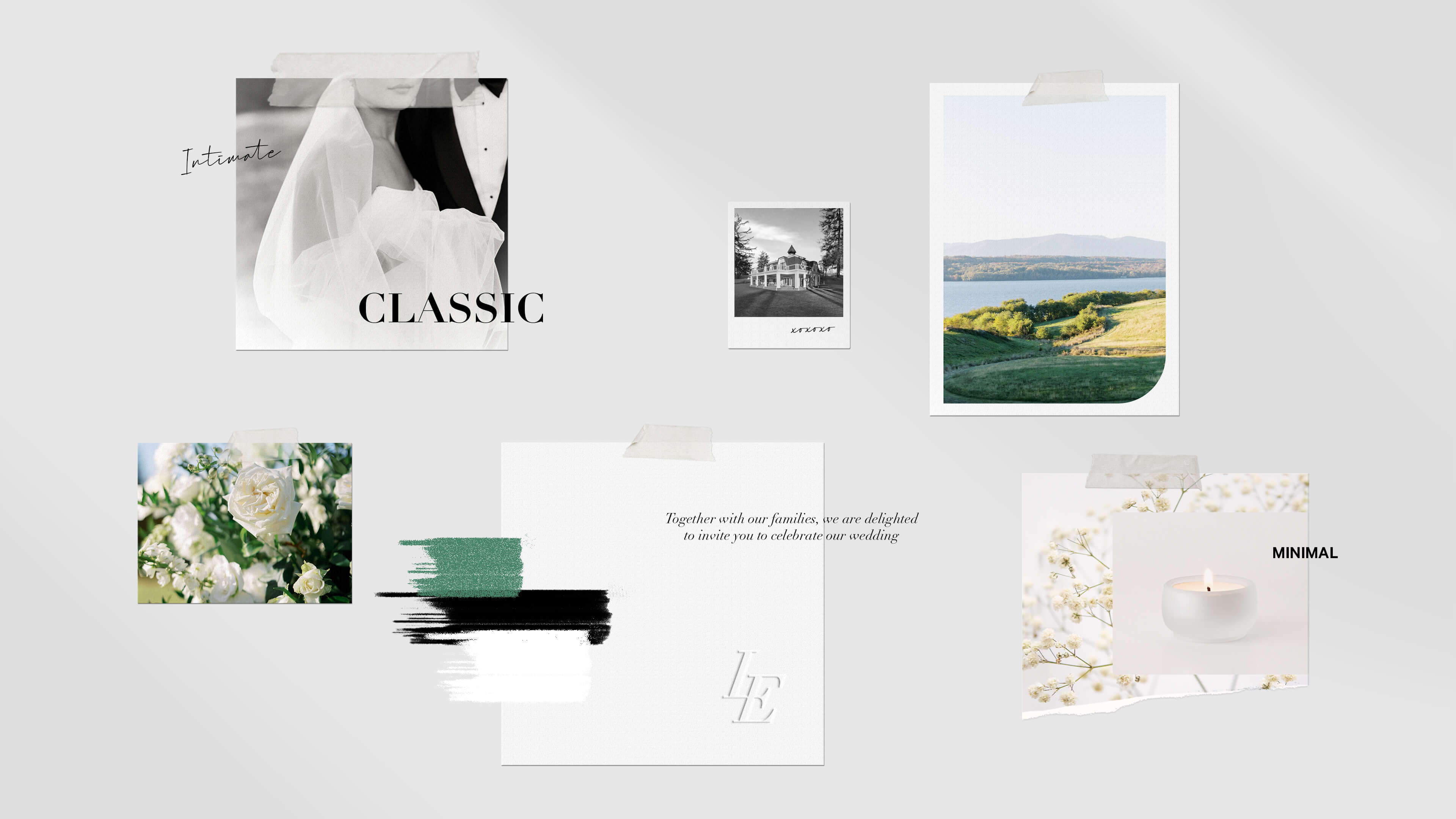 Invitation suite mood and styling detail