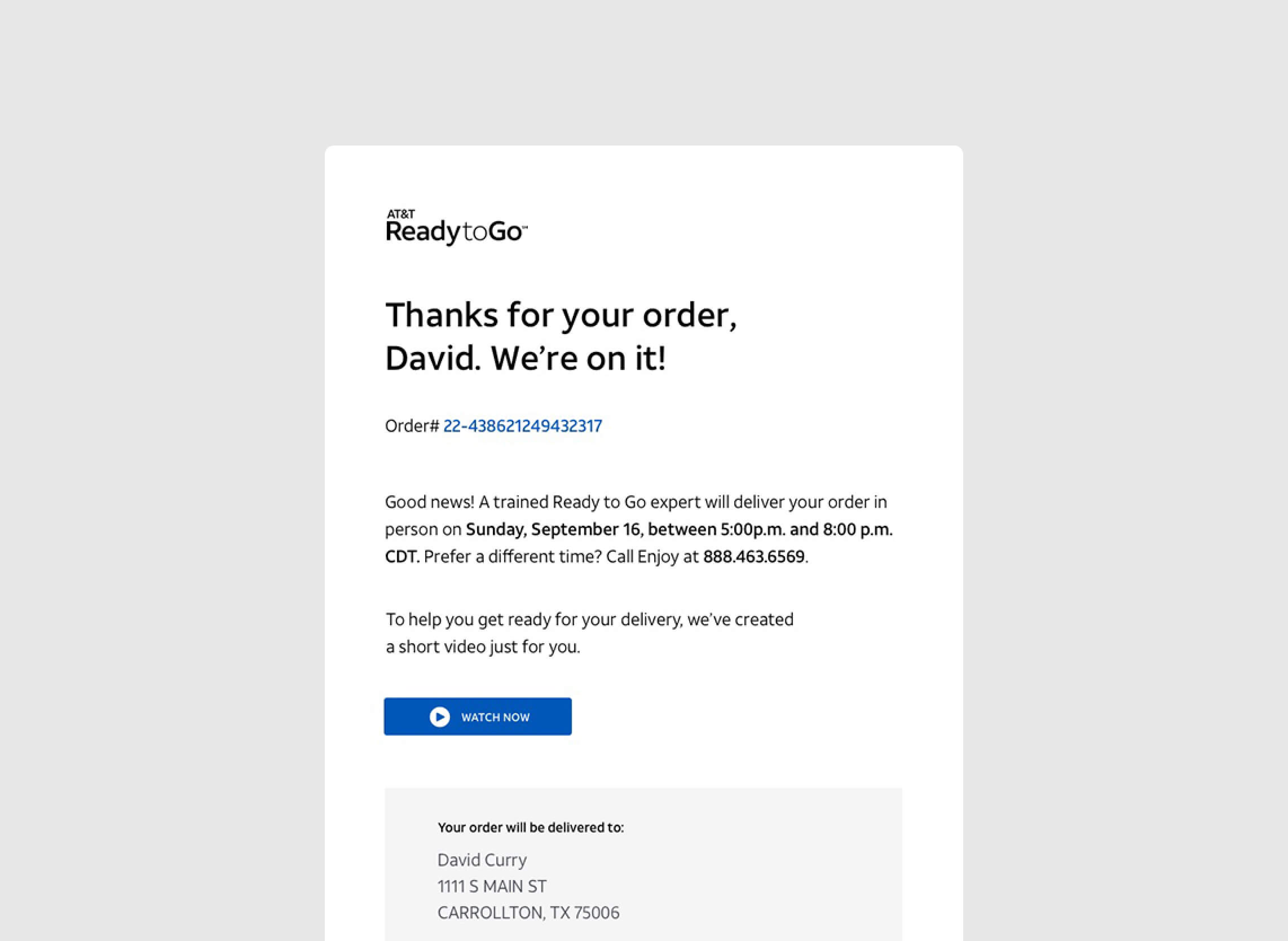 Ready to Go email